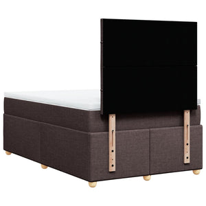Κρεβάτι Boxspring με Στρώμα Σκούρο Καφέ 120x190 εκ Υφασμάτινο