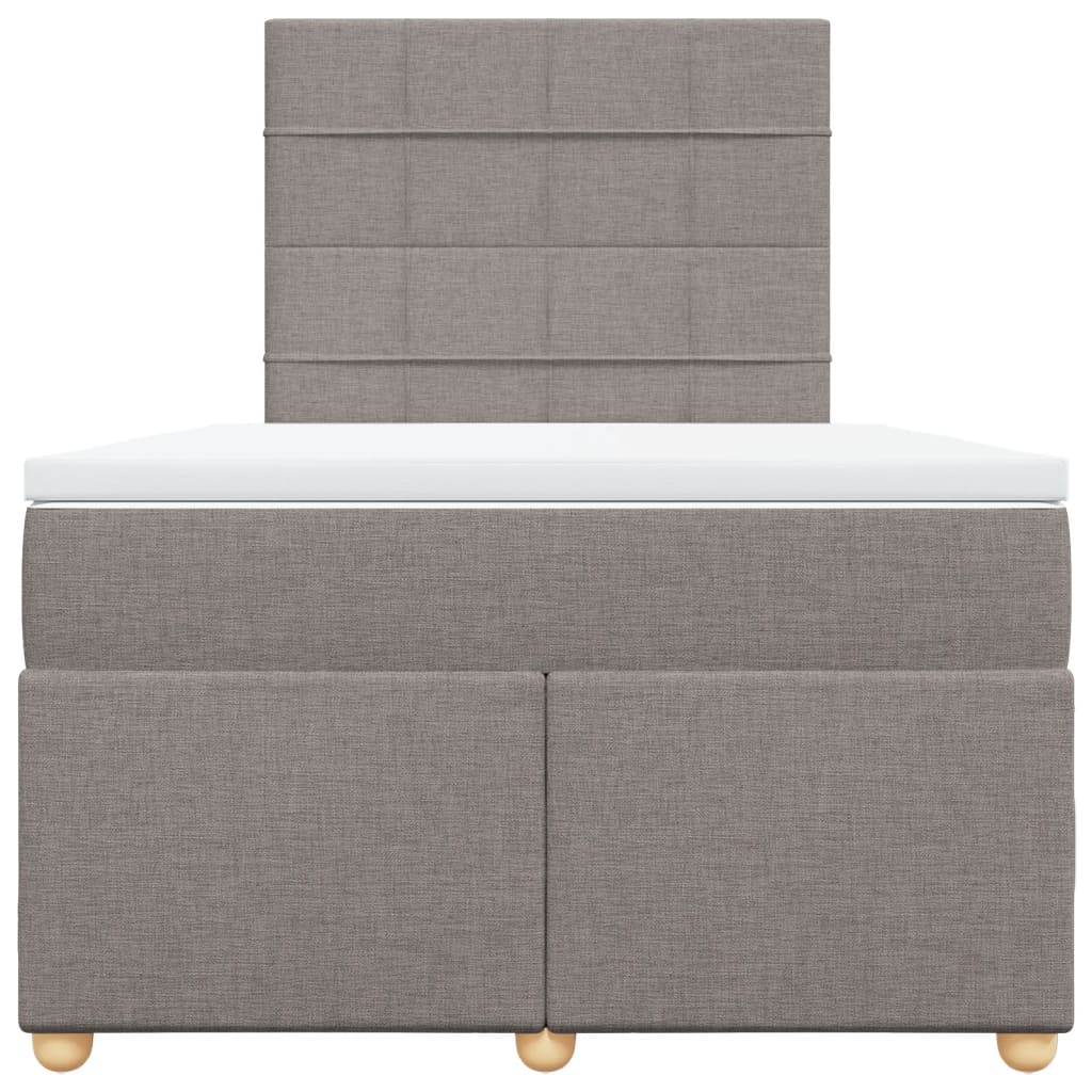 Κρεβάτι Boxspring με Στρώμα Taupe 120x190 εκ. Υφασμάτινο - Pakobazaar