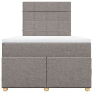 Κρεβάτι Boxspring με Στρώμα Taupe 120x190 εκ. Υφασμάτινο - Pakobazaar