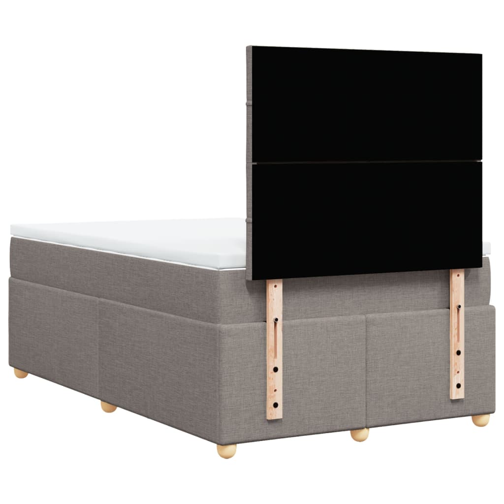 Κρεβάτι Boxspring με Στρώμα Taupe 120x190 εκ. Υφασμάτινο - Pakobazaar