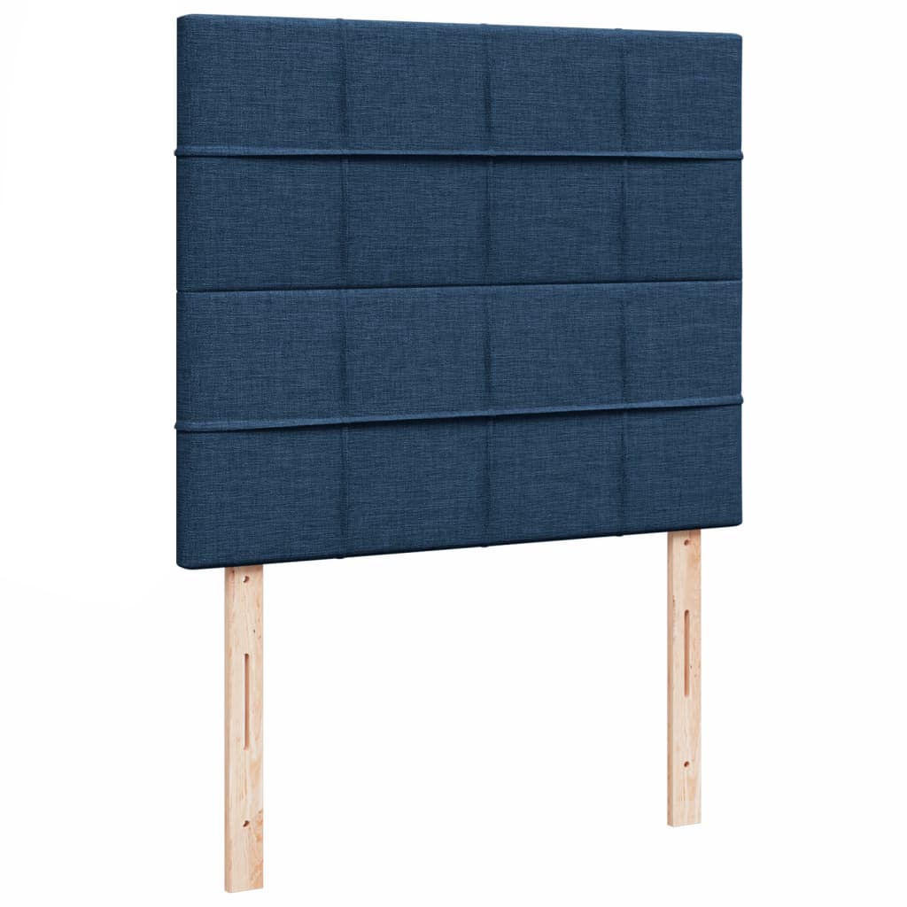 Κρεβάτι Boxspring με Στρώμα Μπλε 120x190 εκ. Υφασμάτινο - Pakobazaar