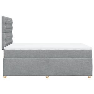Κρεβάτι Boxspring με Στρώμα Ανοιχτό Γκρι 120x190 εκ. Υφασμάτινο