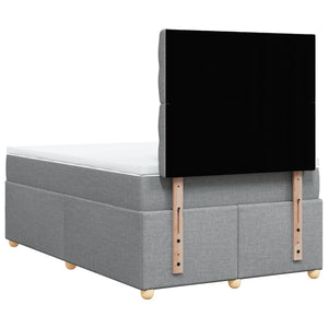 Κρεβάτι Boxspring με Στρώμα Ανοιχτό Γκρι 120x190 εκ. Υφασμάτινο