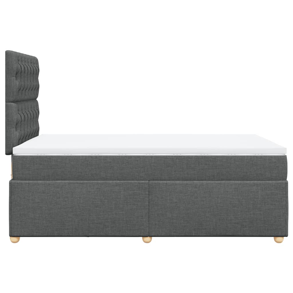 Κρεβάτι Boxspring με Στρώμα Σκούρο Γκρι 120x190 εκ Υφασμάτινο - Pakobazaar