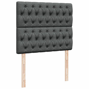 Κρεβάτι Boxspring με Στρώμα Σκούρο Γκρι 120x190 εκ Υφασμάτινο - Pakobazaar