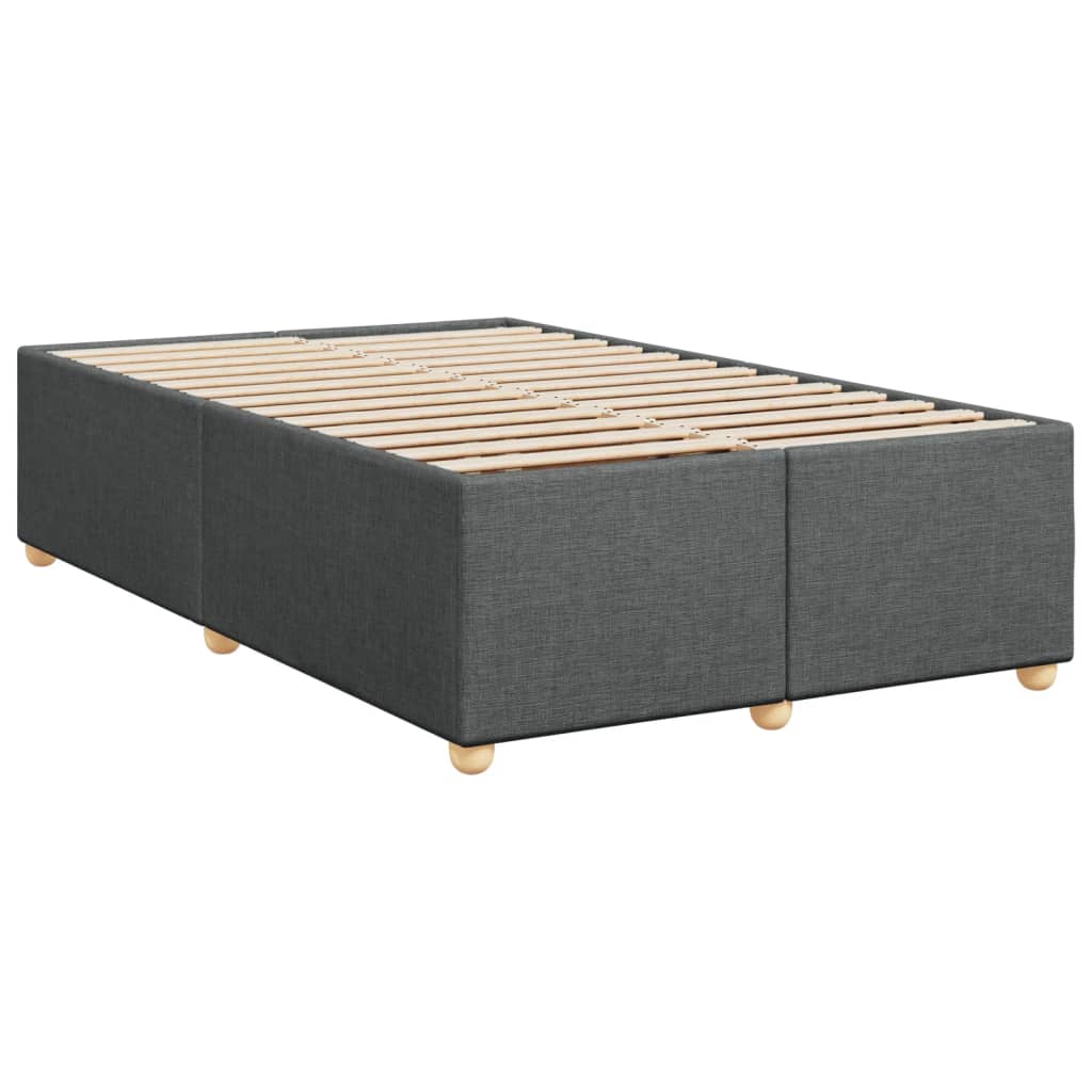 Κρεβάτι Boxspring με Στρώμα Σκούρο Γκρι 120x190 εκ Υφασμάτινο - Pakobazaar