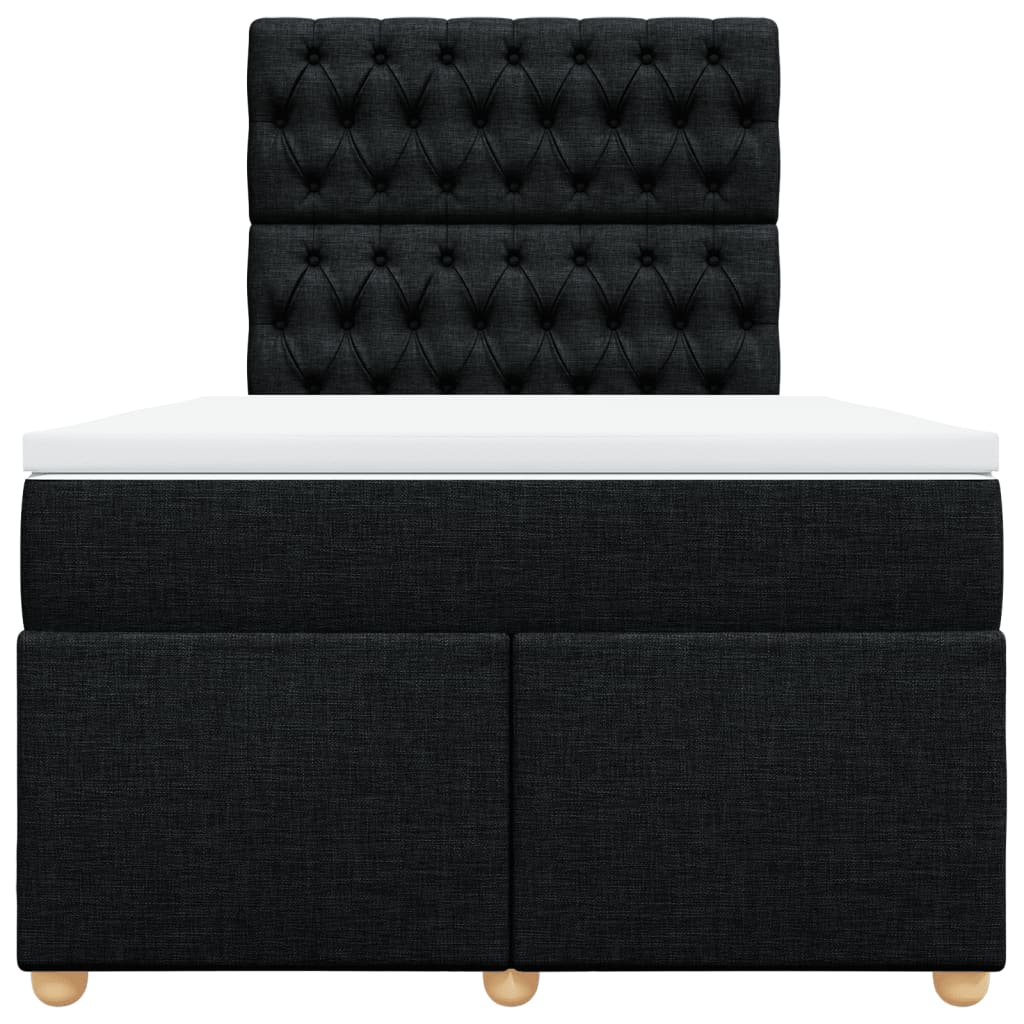 Κρεβάτι Boxspring με Στρώμα Μαύρο 120x190 εκ. Υφασμάτινο - Pakobazaar