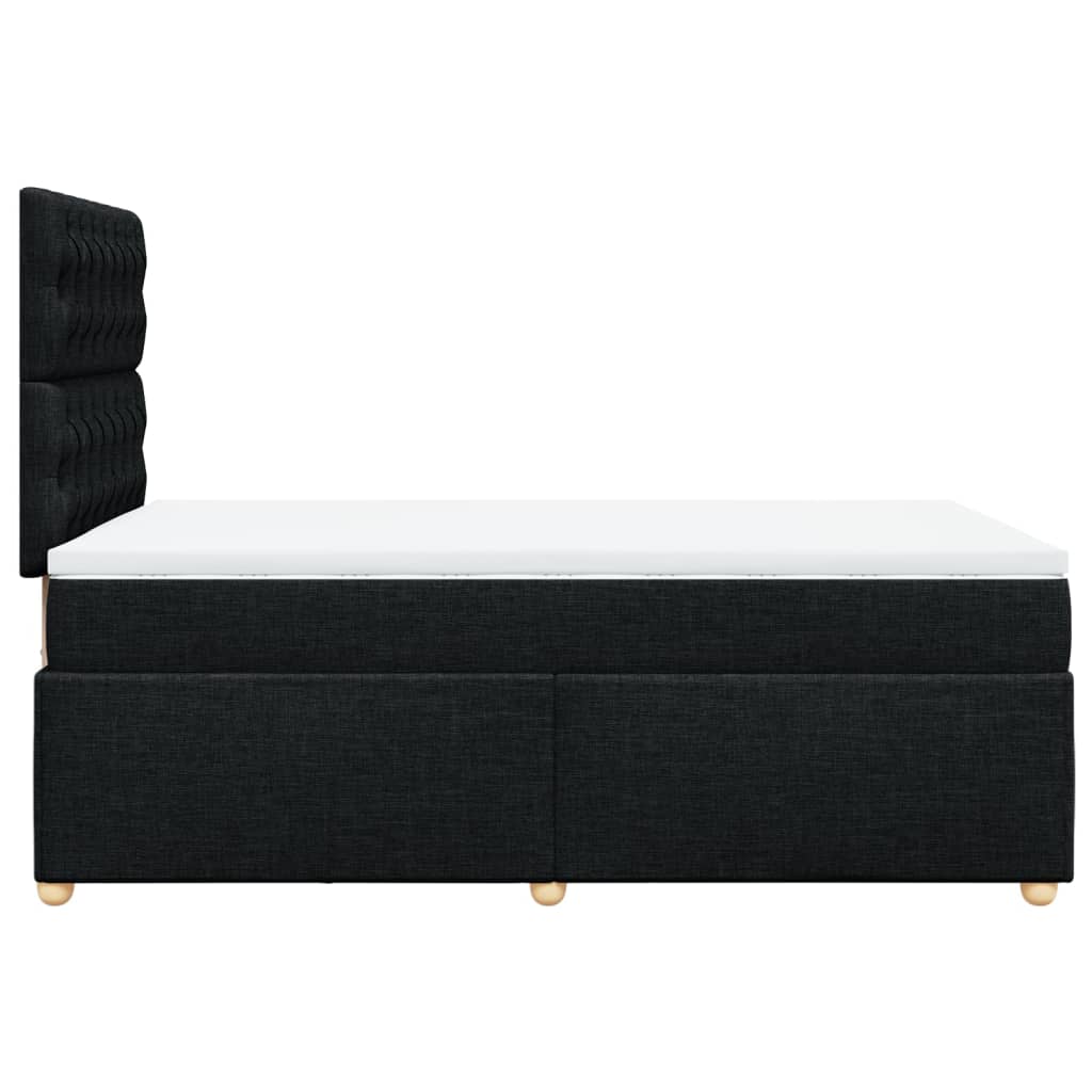 Κρεβάτι Boxspring με Στρώμα Μαύρο 120x190 εκ. Υφασμάτινο - Pakobazaar