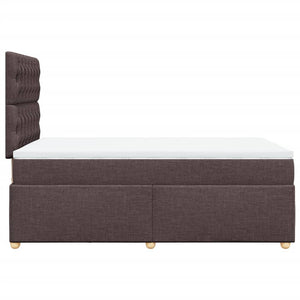 Κρεβάτι Boxspring με Στρώμα Σκούρο Καφέ 120x190 εκ Υφασμάτινο