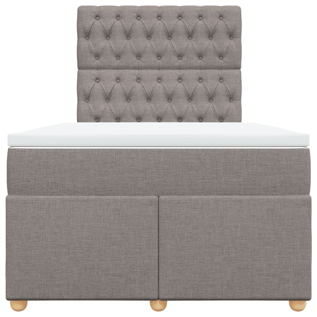 Κρεβάτι Boxspring με Στρώμα Taupe 120x190 εκ. Υφασμάτινο - Pakobazaar