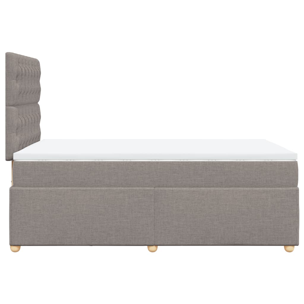 Κρεβάτι Boxspring με Στρώμα Taupe 120x190 εκ. Υφασμάτινο - Pakobazaar