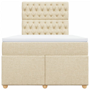 Κρεβάτι Boxspring με Στρώμα Κρεμ 120x190 εκ. Υφασμάτινο - Pakobazaar