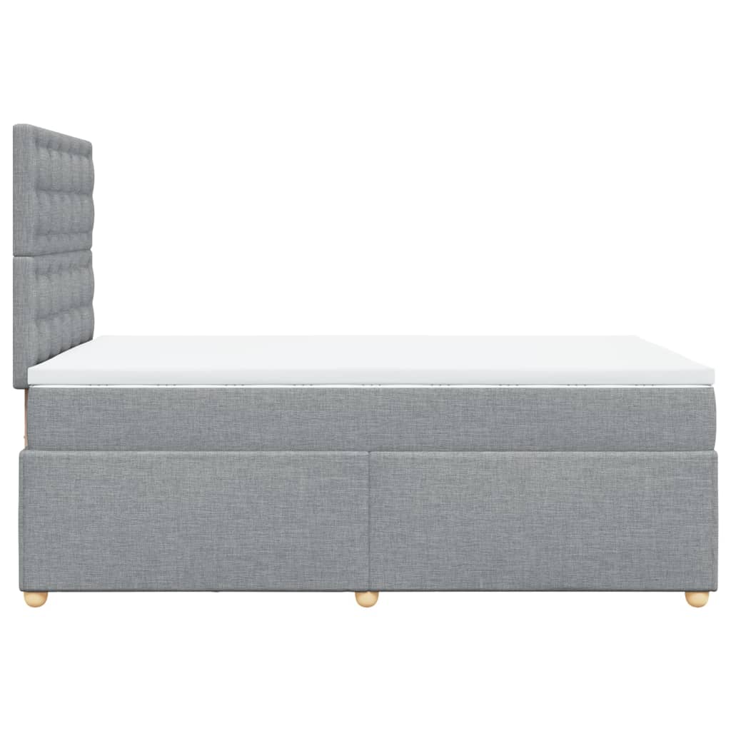 Κρεβάτι Boxspring με Στρώμα Ανοιχτό Γκρι 120x190 εκ. Υφασμάτινο - Pakobazaar
