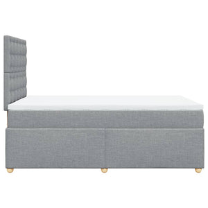 Κρεβάτι Boxspring με Στρώμα Ανοιχτό Γκρι 120x190 εκ. Υφασμάτινο - Pakobazaar