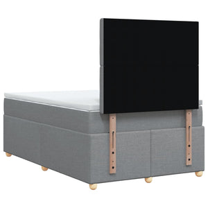 Κρεβάτι Boxspring με Στρώμα Ανοιχτό Γκρι 120x190 εκ. Υφασμάτινο - Pakobazaar