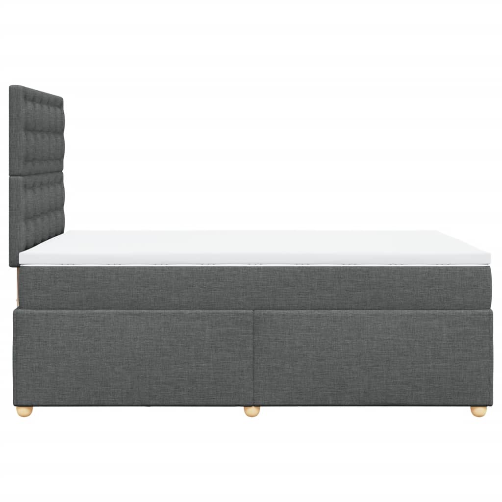 Κρεβάτι Boxspring με Στρώμα Σκούρο Γκρι 120x190 εκ Υφασμάτινο - Pakobazaar