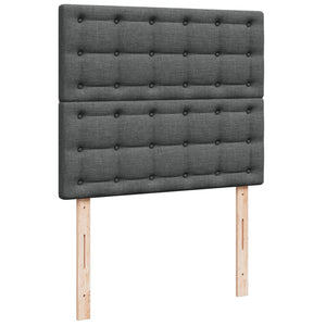 Κρεβάτι Boxspring με Στρώμα Σκούρο Γκρι 120x190 εκ Υφασμάτινο - Pakobazaar