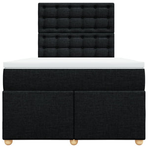 Κρεβάτι Boxspring με Στρώμα Μαύρο 120x190 εκ. Υφασμάτινο - Pakobazaar