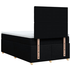 Κρεβάτι Boxspring με Στρώμα Μαύρο 120x190 εκ. Υφασμάτινο - Pakobazaar