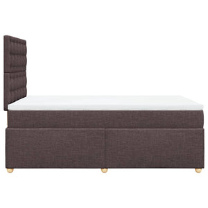 Κρεβάτι Boxspring με Στρώμα Σκούρο Καφέ 120x190 εκ Υφασμάτινο