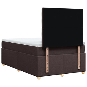 Κρεβάτι Boxspring με Στρώμα Σκούρο Καφέ 120x190 εκ Υφασμάτινο