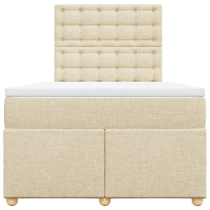 Κρεβάτι Boxspring με Στρώμα Κρεμ 120x190 εκ. Υφασμάτινο