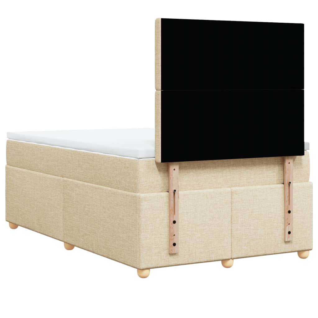Κρεβάτι Boxspring με Στρώμα Κρεμ 120x190 εκ. Υφασμάτινο