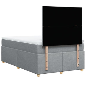 Κρεβάτι Boxspring με Στρώμα Ανοιχτό Γκρι 120x200 εκ. Υφασμάτινο - Pakobazaar