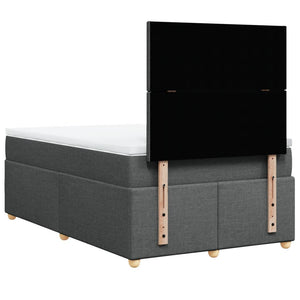 Κρεβάτι Boxspring με Στρώμα Σκούρο Γκρι 120x200 εκ. Υφασμάτινο - Pakobazaar