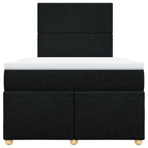 Κρεβάτι Boxspring με Στρώμα Μαύρο 120x200 εκ. Υφασμάτινο - Pakobazaar