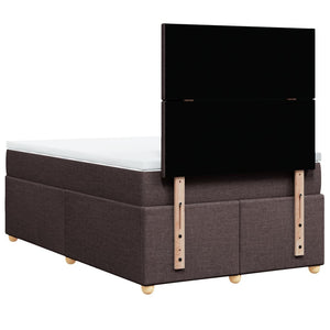 Κρεβάτι Boxspring με Στρώμα Σκούρο Καφέ 120x200 εκ. Υφασμάτινο