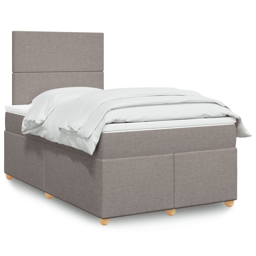 Κρεβάτι Boxspring με Στρώμα Taupe 120x200 εκ. Υφασμάτινο
