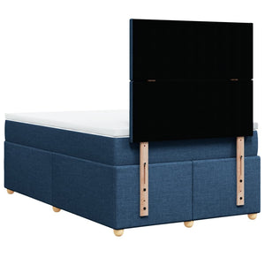 Κρεβάτι Boxspring με Στρώμα Μπλε 120x200 εκ. Υφασμάτινο