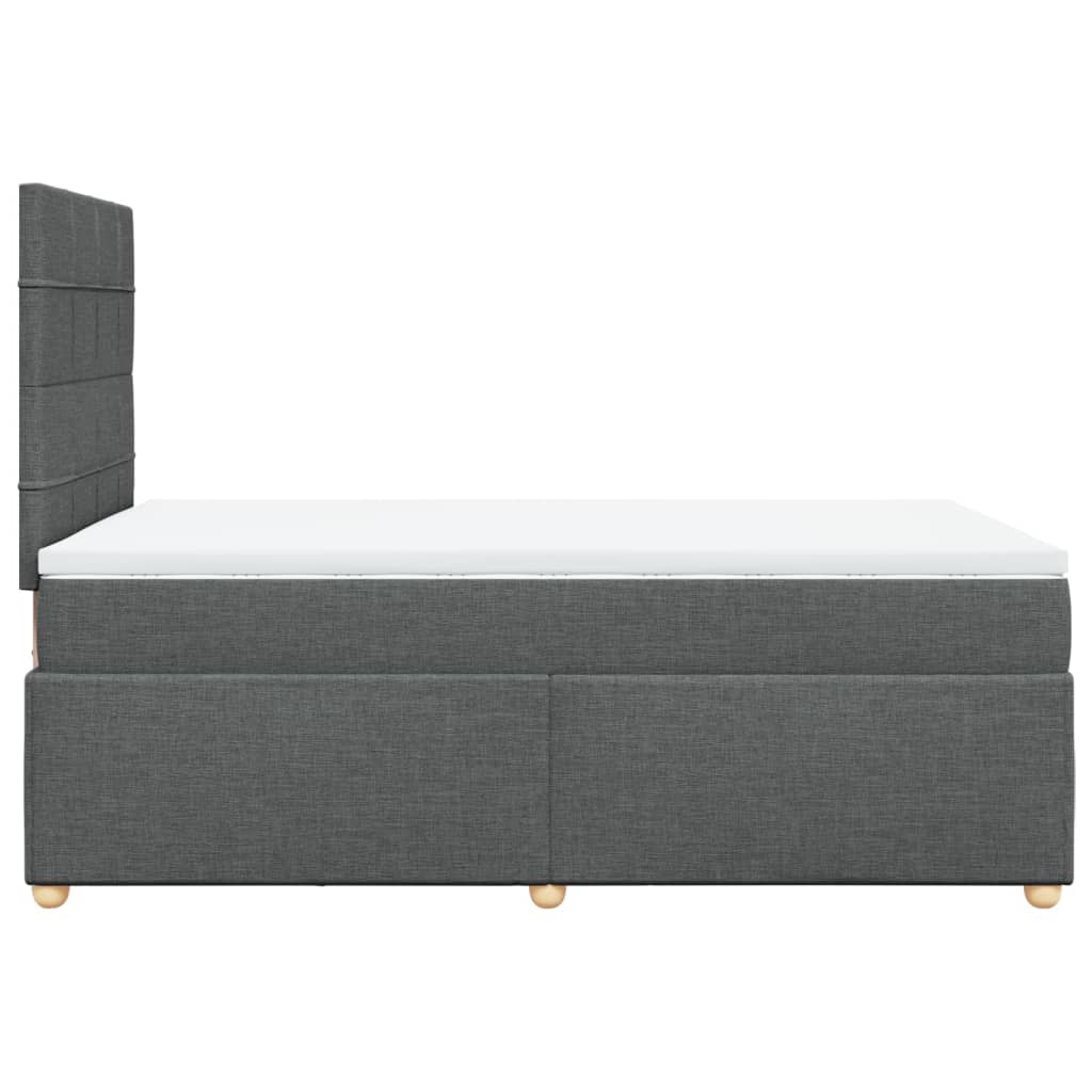 Κρεβάτι Boxspring με Στρώμα Σκούρο Γκρι 120x200 εκ. Υφασμάτινο - Pakobazaar