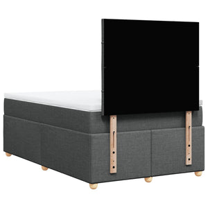 Κρεβάτι Boxspring με Στρώμα Σκούρο Γκρι 120x200 εκ. Υφασμάτινο - Pakobazaar