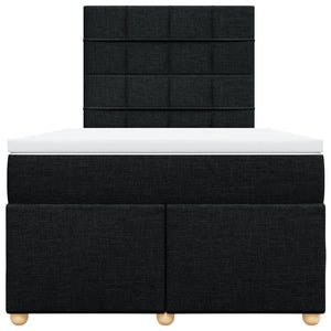 Κρεβάτι Boxspring με Στρώμα Μαύρο 120x200 εκ. Υφασμάτινο - Pakobazaar