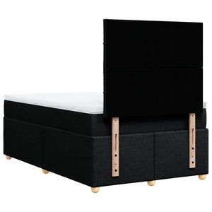 Κρεβάτι Boxspring με Στρώμα Μαύρο 120x200 εκ. Υφασμάτινο - Pakobazaar