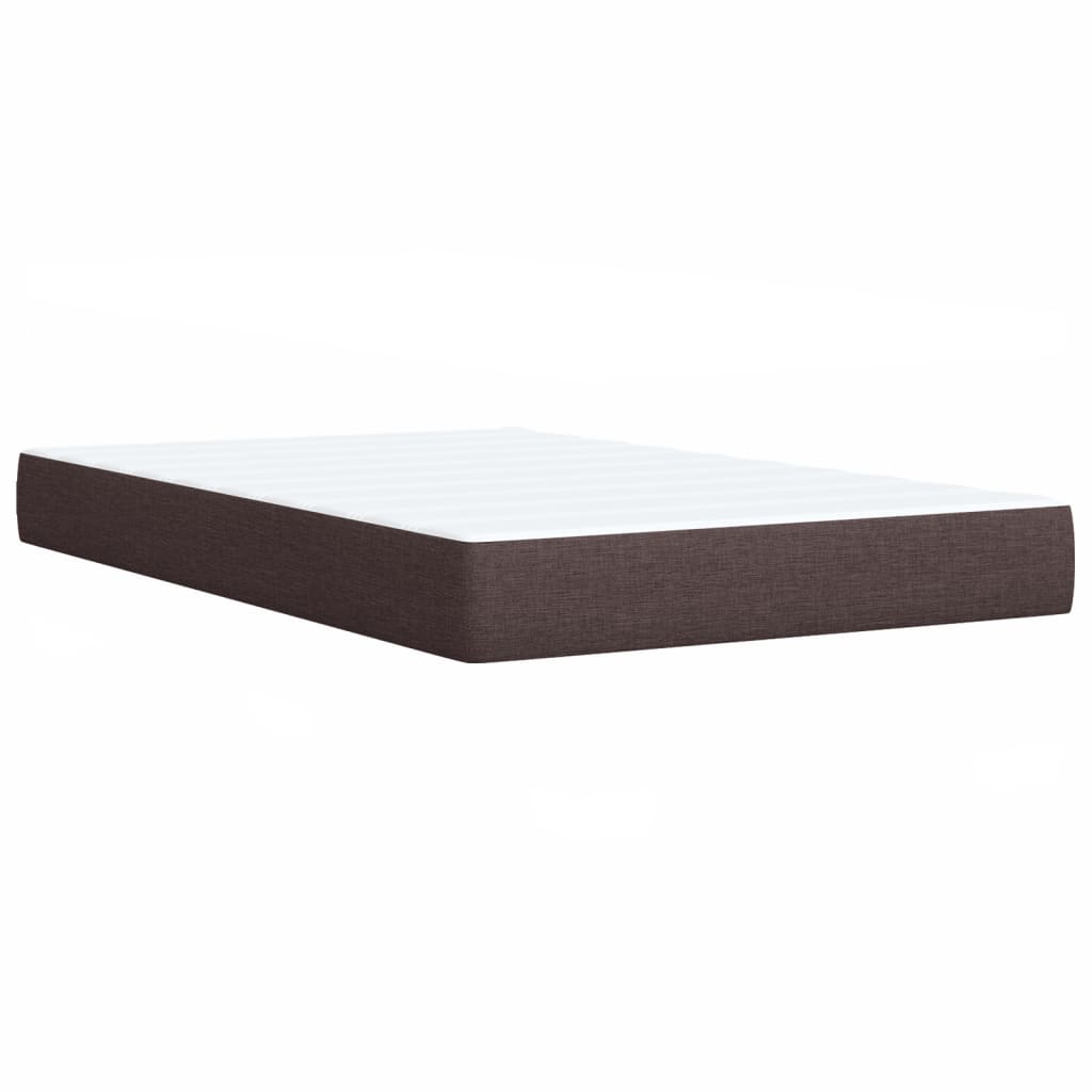 Κρεβάτι Boxspring με Στρώμα Σκούρο Καφέ 120x200 εκ. Υφασμάτινο