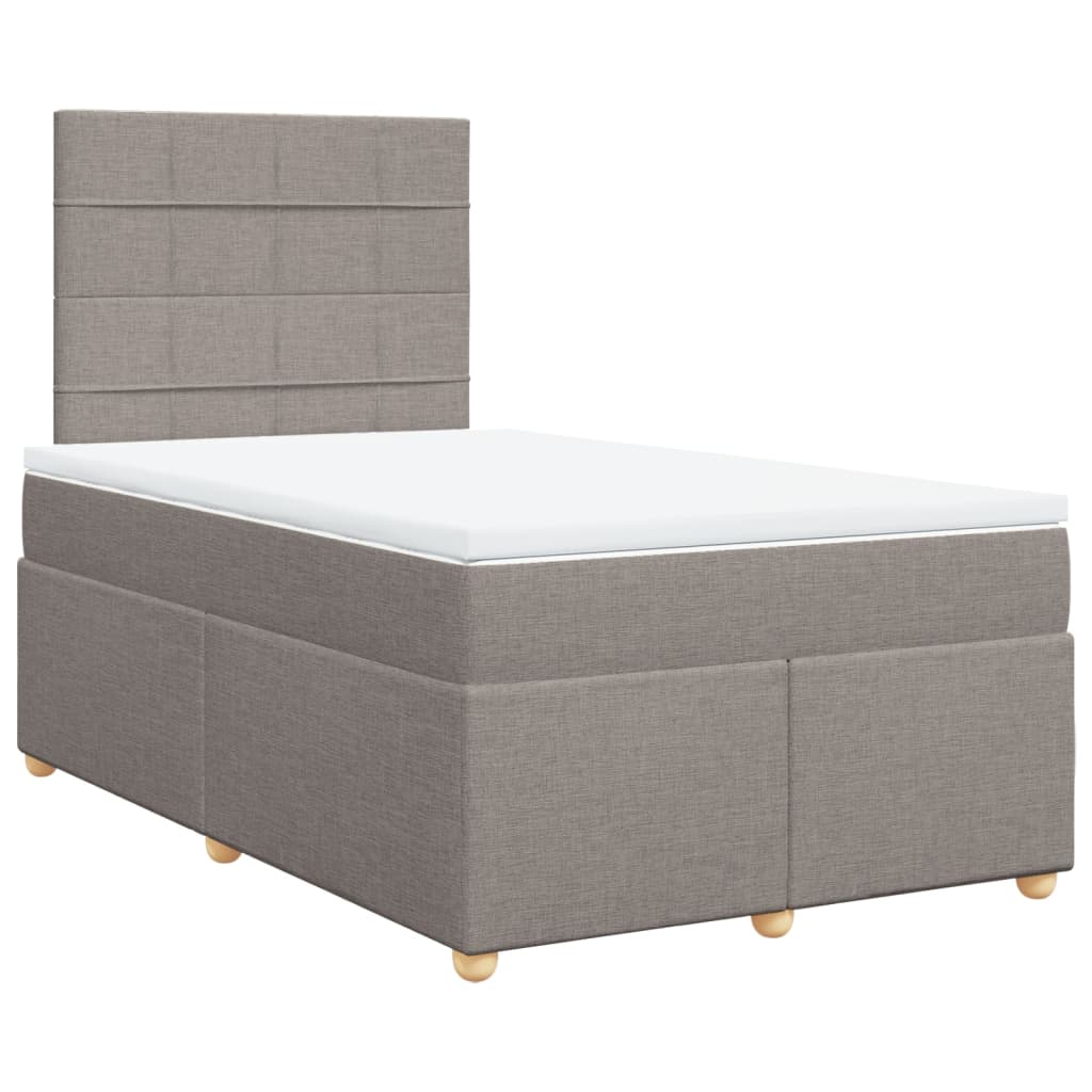 Κρεβάτι Boxspring με Στρώμα Taupe 120x200 εκ. Υφασμάτινο
