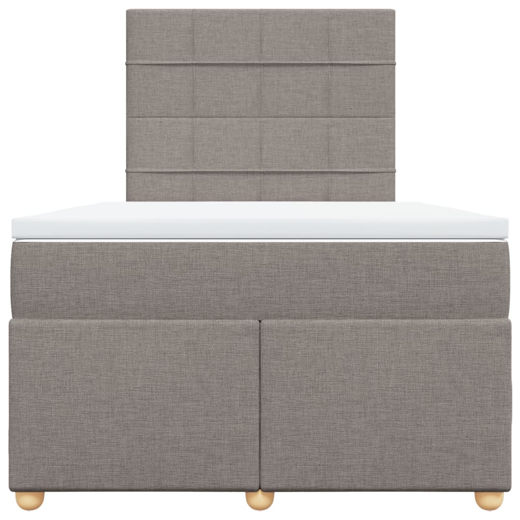 Κρεβάτι Boxspring με Στρώμα Taupe 120x200 εκ. Υφασμάτινο