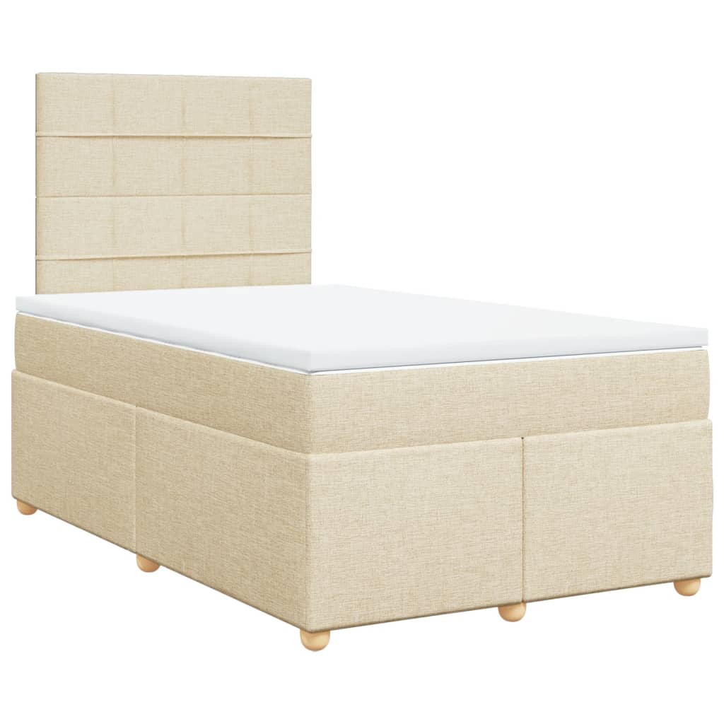 Κρεβάτι Boxspring με Στρώμα Κρεμ 120x200 εκ. Υφασμάτινο
