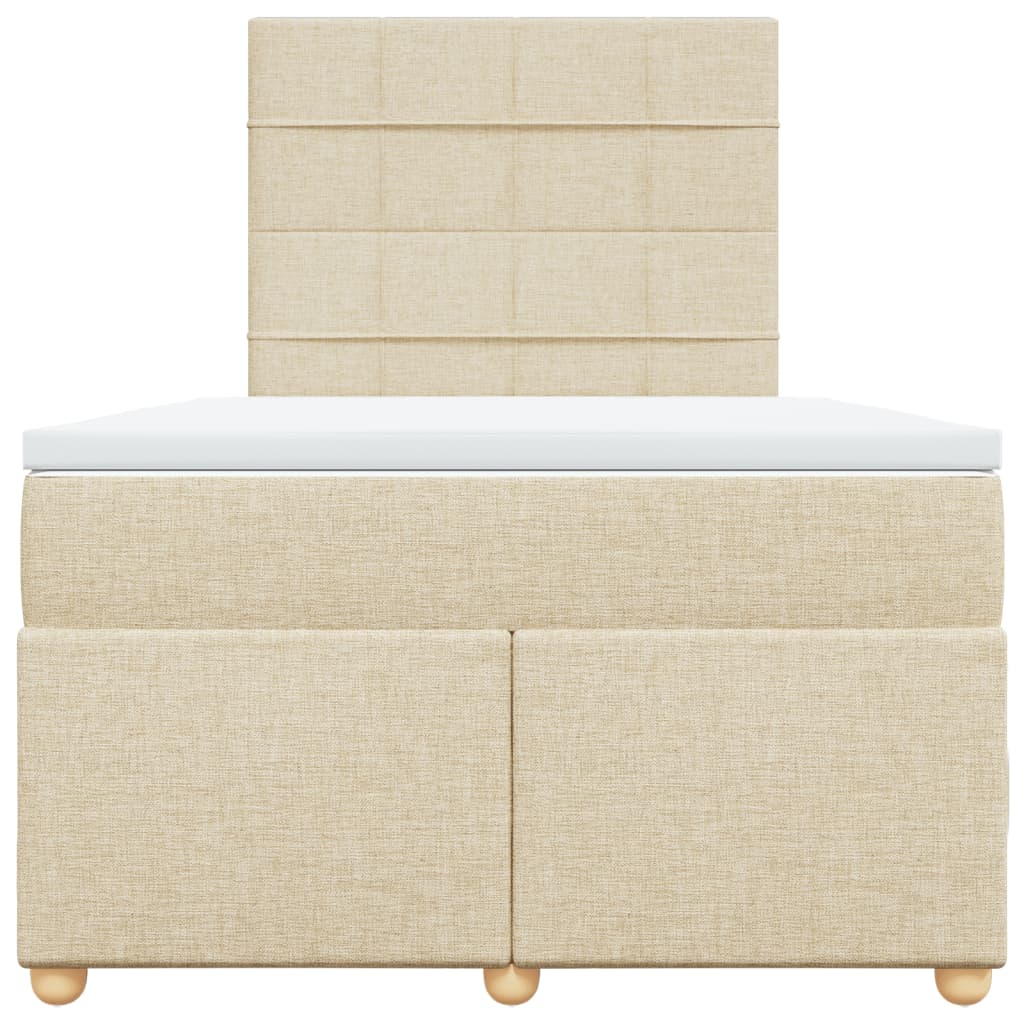 Κρεβάτι Boxspring με Στρώμα Κρεμ 120x200 εκ. Υφασμάτινο