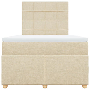 Κρεβάτι Boxspring με Στρώμα Κρεμ 120x200 εκ. Υφασμάτινο
