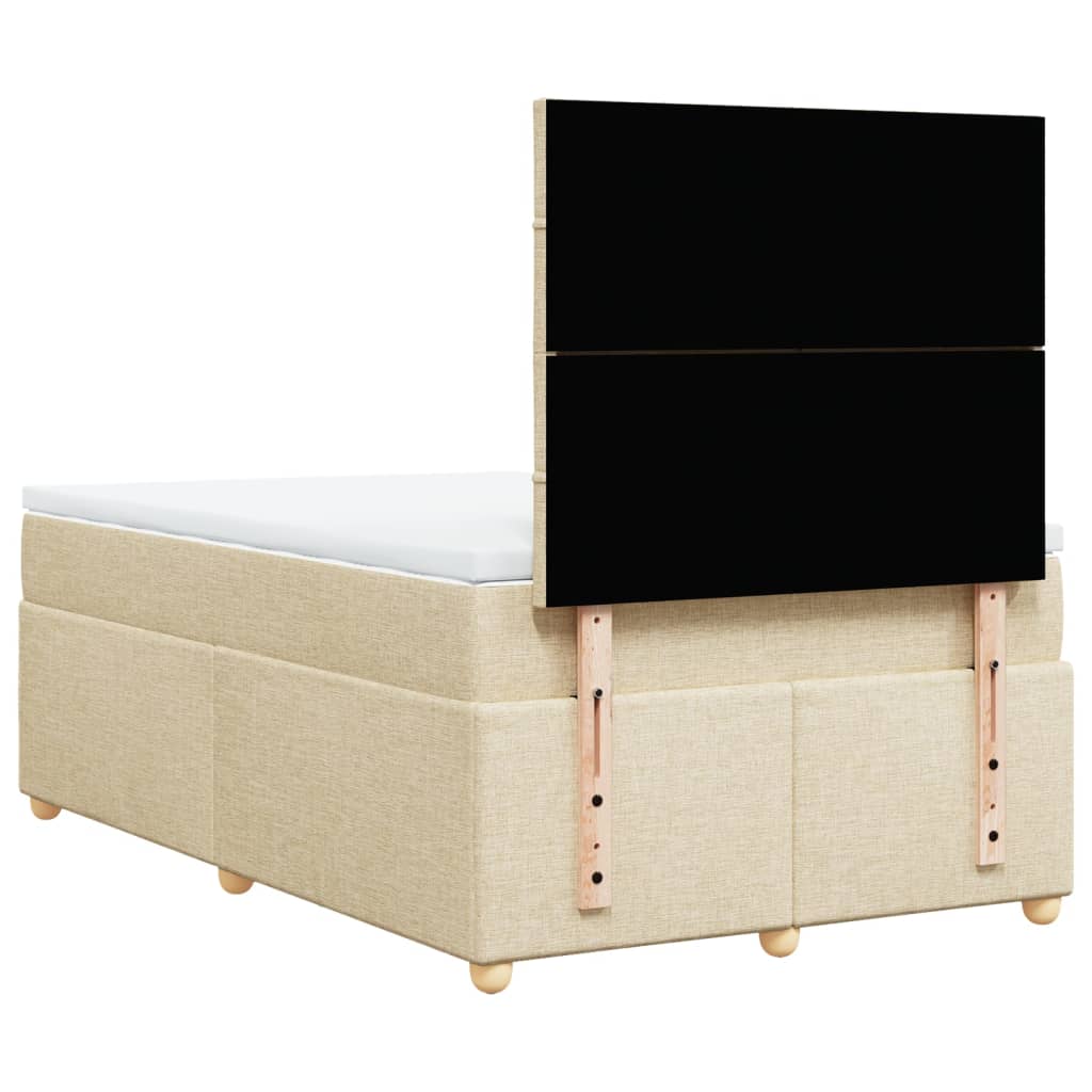 Κρεβάτι Boxspring με Στρώμα Κρεμ 120x200 εκ. Υφασμάτινο