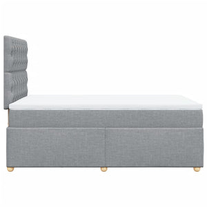 Κρεβάτι Boxspring με Στρώμα Ανοιχτό Γκρι 120x200 εκ. Υφασμάτινο - Pakobazaar