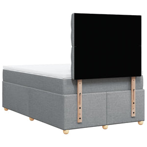 Κρεβάτι Boxspring με Στρώμα Ανοιχτό Γκρι 120x200 εκ. Υφασμάτινο - Pakobazaar