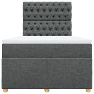 Κρεβάτι Boxspring με Στρώμα Σκούρο Γκρι 120x200 εκ. Υφασμάτινο - Pakobazaar