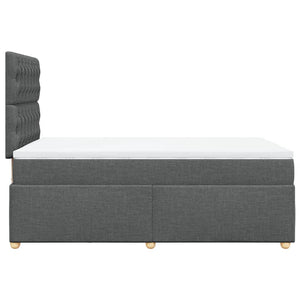 Κρεβάτι Boxspring με Στρώμα Σκούρο Γκρι 120x200 εκ. Υφασμάτινο - Pakobazaar