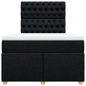 Κρεβάτι Boxspring με Στρώμα Μαύρο 120x200 εκ. Υφασμάτινο - Pakobazaar