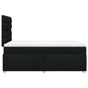 Κρεβάτι Boxspring με Στρώμα Μαύρο 120x200 εκ. Υφασμάτινο - Pakobazaar